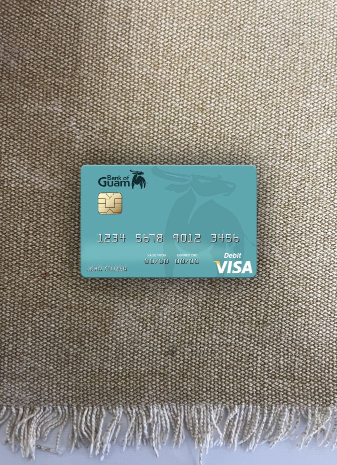 Download Palau Bank of Guam visa debit card photolook front Photoshop template